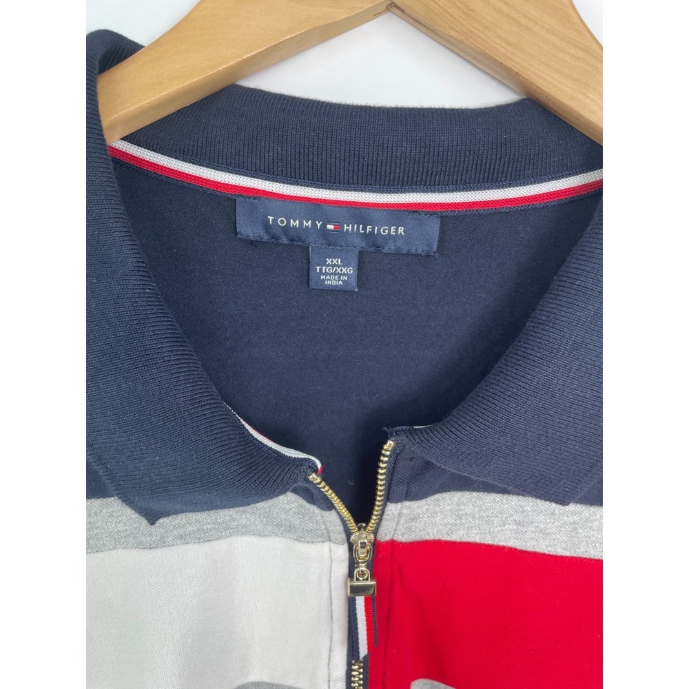 Tommy Hilfiger Polo Shirt Women XXL Zip Collar Colorblock Preppy Retro Golf Lot - Picture 13 of 15